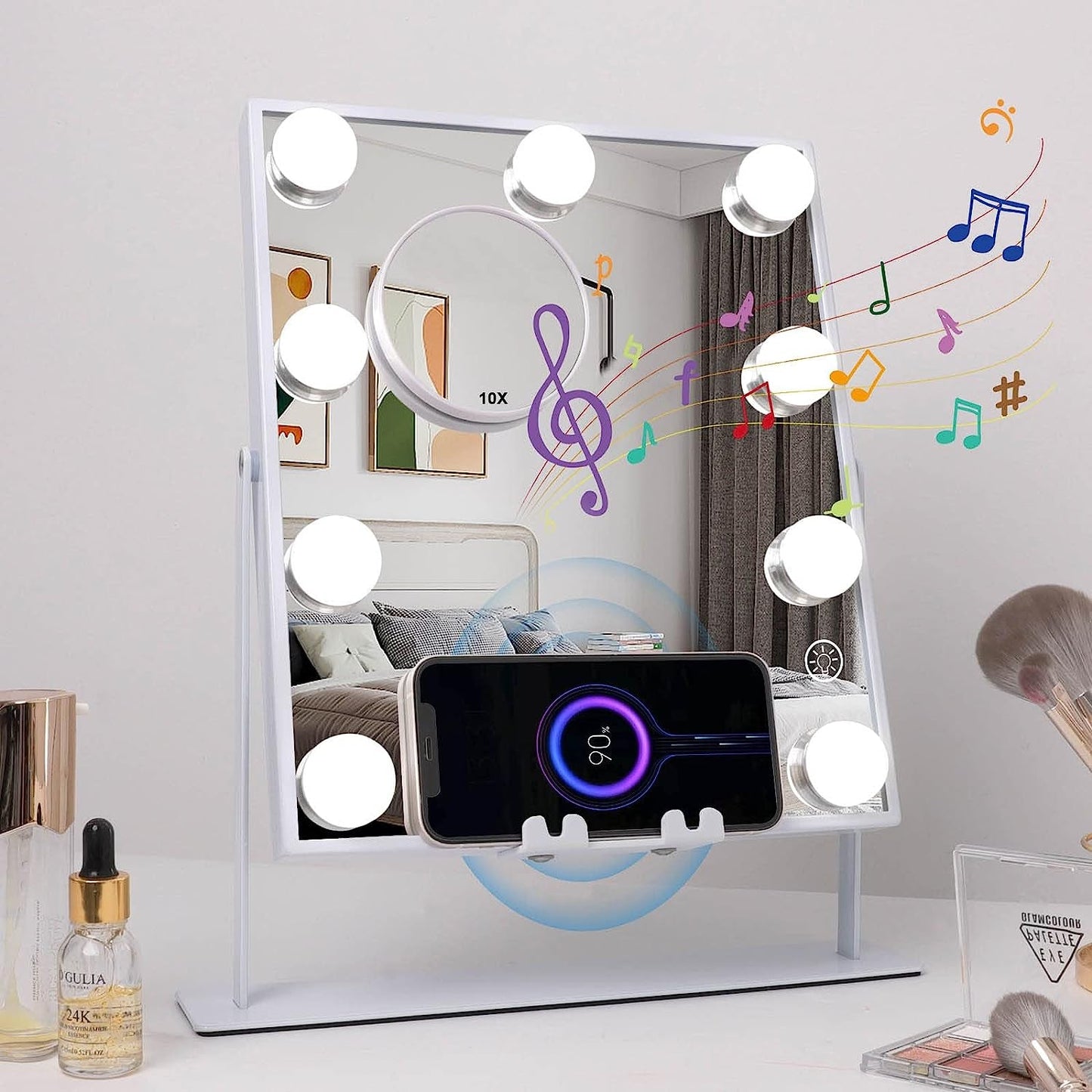 Magic Vanity Mirror with Bluetooth & Wireless Charging