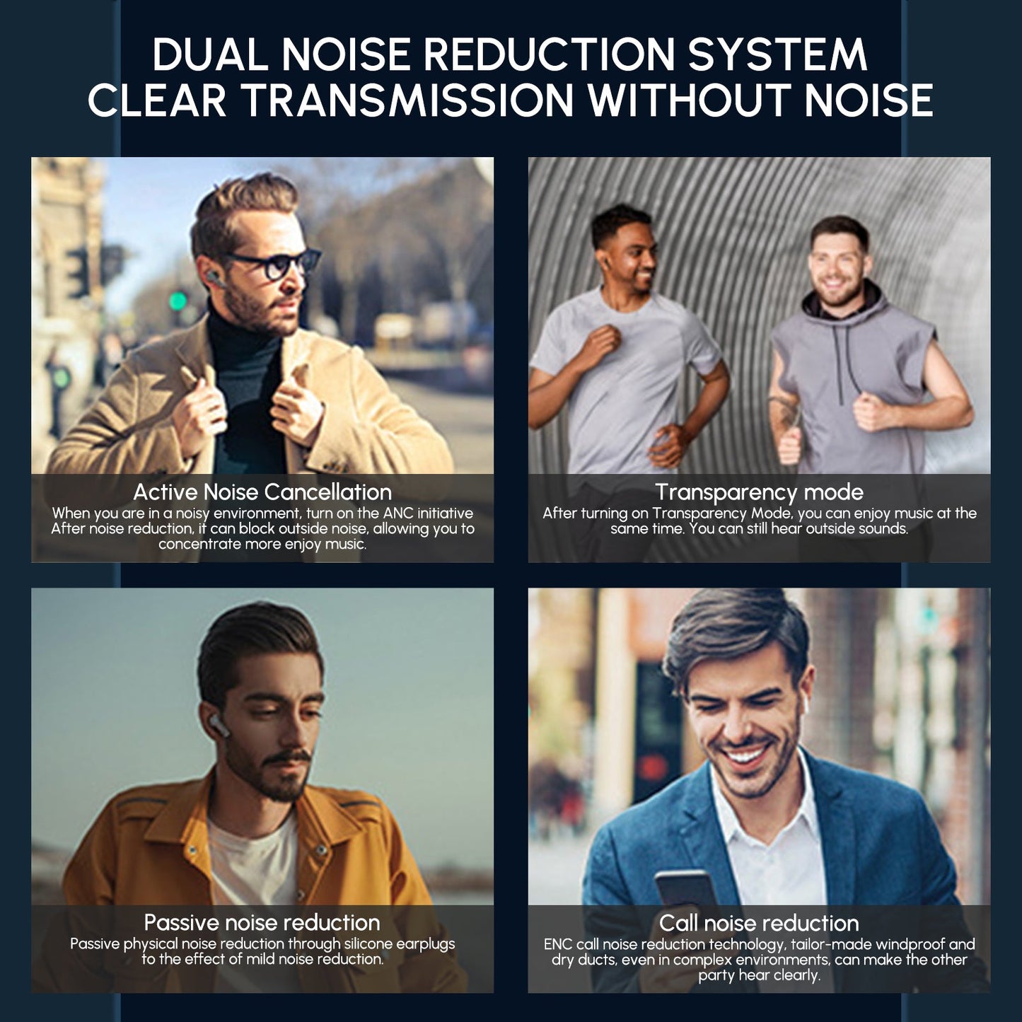 Wireless Dual Noise Cancelling Earbuds