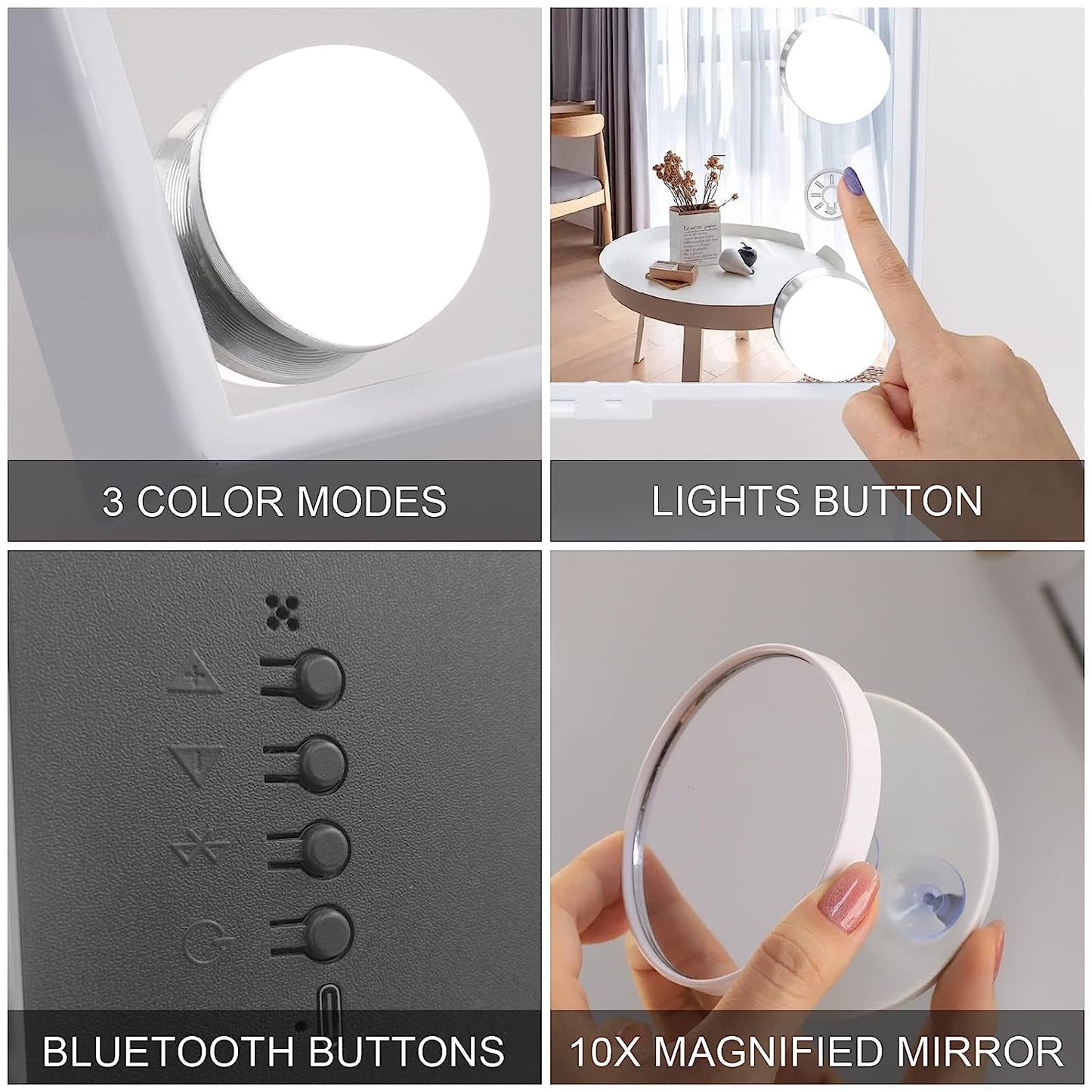 Magic Vanity Mirror with Bluetooth & Wireless Charging