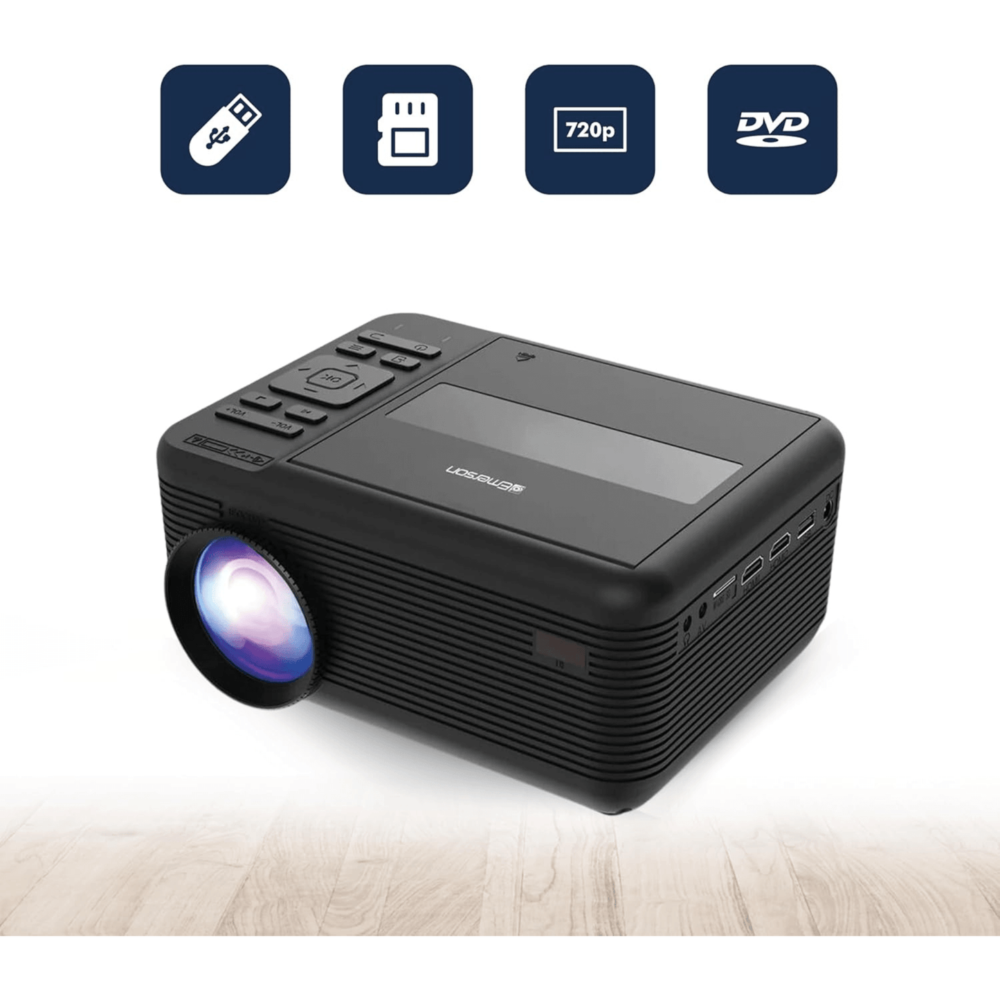 Emerson LCD Projector with Built-In DVD Player